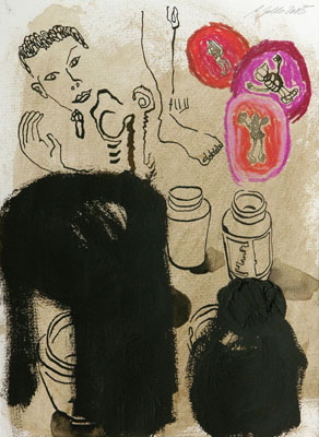 Fu, Mischtechnik, 32 x 24 cm