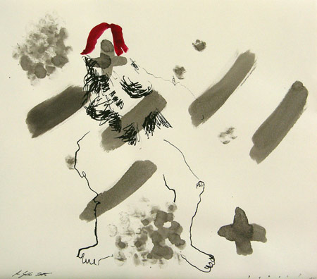 Tusche, Aquarell, 30 x 34 cm, Gemeinschaftsarbeit mit Peter Piek