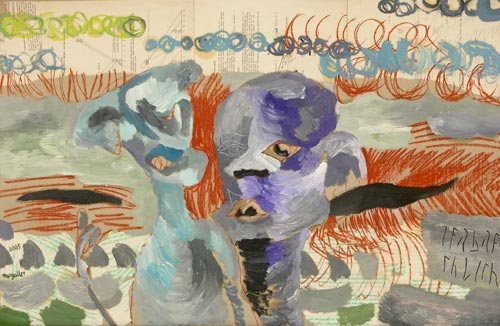 zerbrechlich, Mischtechnik auf Papier, 63 x 97 cm