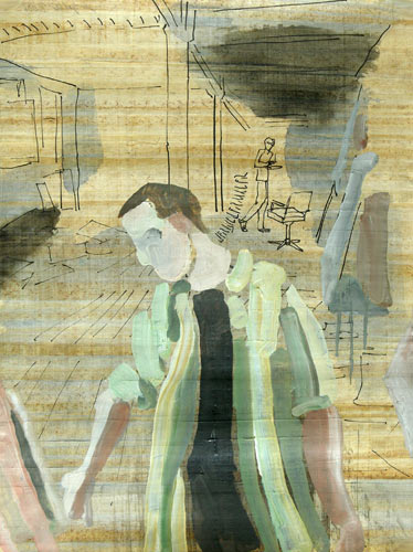 Der Bildermaler, Mischtechnik auf Papyrus, 63 x 48 cm