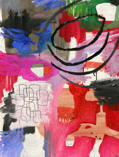 Rouge et Noir, l auf Papier, 61 x 46 cm