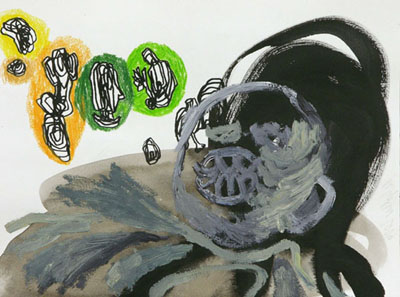 Kopf, Mischtechnik, 24 x 32 cm