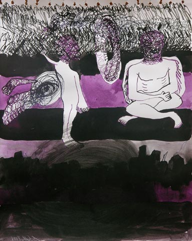 Tusche auf Papier, 39 x 31 cm