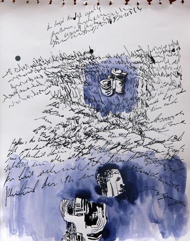 Tusche auf Papier, 39 x 31 cm