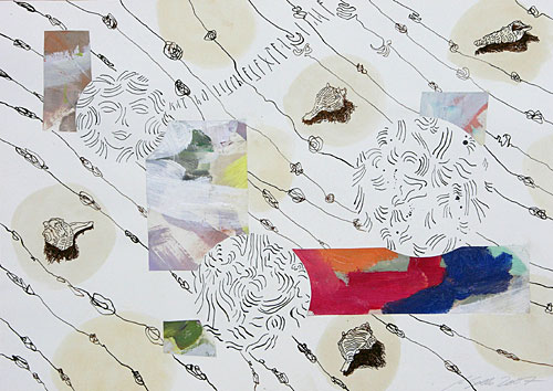 Katholisches Experiment, Mischtechnik auf Papier, 47 x 67 cm