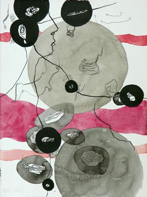 ohne Titel, Mischtechnik auf Papier, 32 x 24 cm
