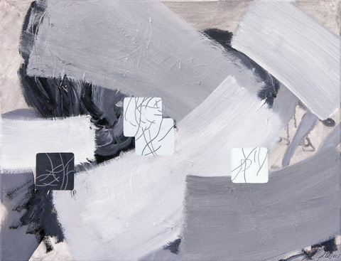 Zwei Kpfe mit Hnden, l auf Leinwand, 46 x 60 cm