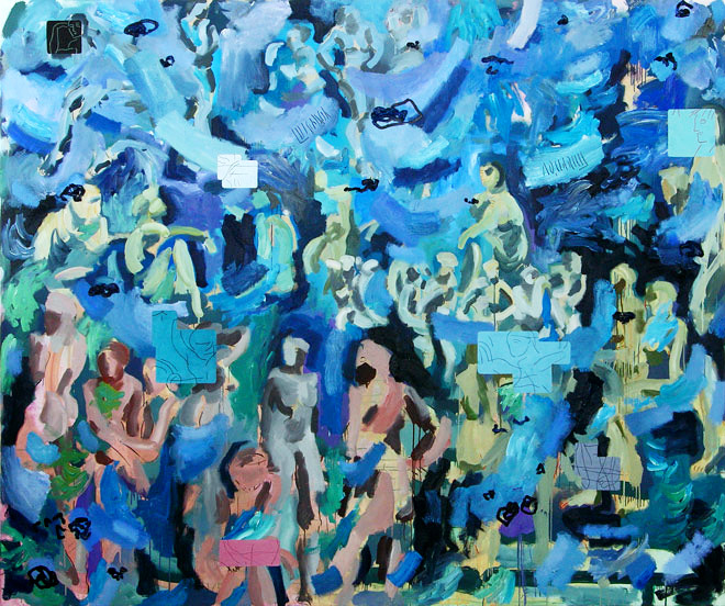Aquarius, l auf Leinwand, 210 x 240 cm