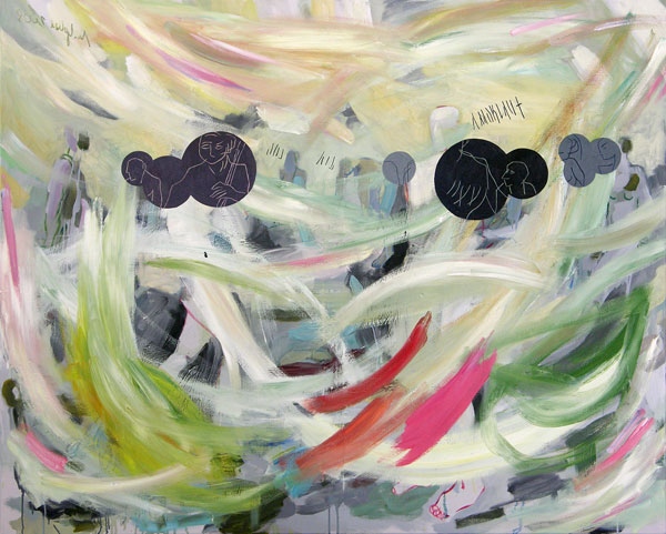 Dialog (Amoklauf), l auf Leinwand, 120 x 150 cm