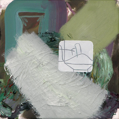 Stillleben mit wei, l auf Leinwand, 30 x 30 cm