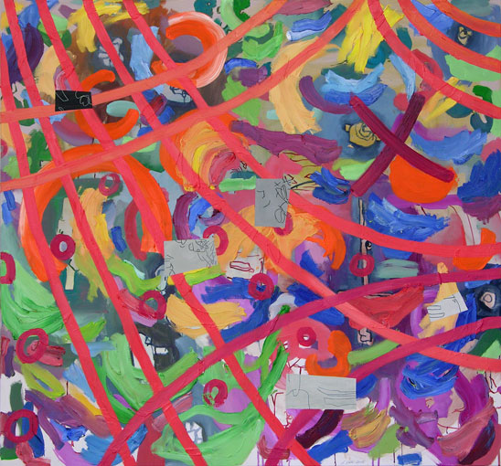Waldbild, l auf Leinwand, 140 x 150 cm