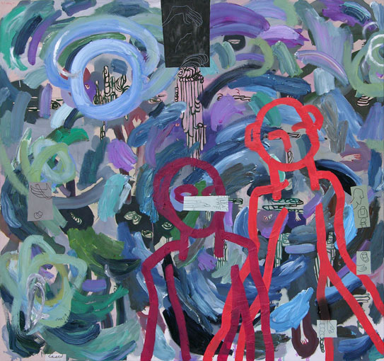 Waldbild, l auf Leinwand, 150 x 160 cm