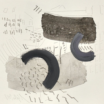 Fenster, Mischtechnik auf Papier, 20 x 20 cm