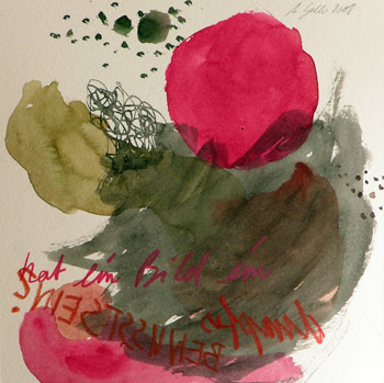 (ohne Titel), Mischtechnik auf Papier, 20 x 20 cm