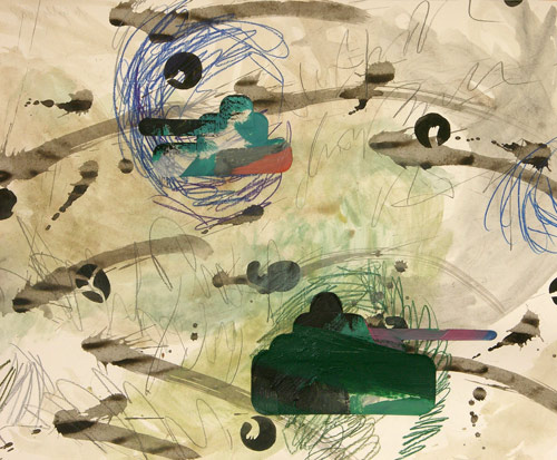 (ohne Titel), Mischtechnik auf Papier, 54 x 64 cm
