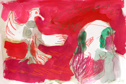 (ohne Titel), Mischtechnik auf Papier, 30 x 21 cm