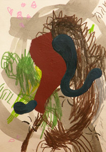 (ohne Titel), Mischtechnik auf Papier, 21 x 15 cm