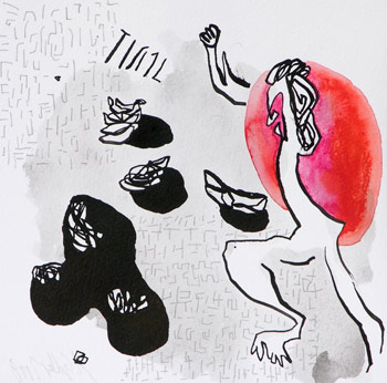 Mischtechnik auf Papier, 20 x 20 cm